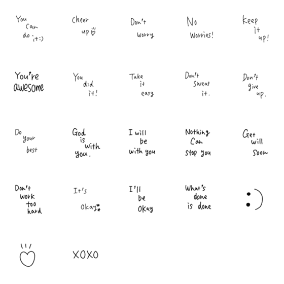 [LINE絵文字]英語の励ましフレーズの画像一覧