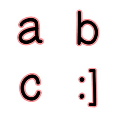 [LINE絵文字] English Alphabets Black ＆ Pink 2の画像