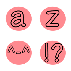 [LINE絵文字] English Alphabets Black ＆ Pink Bubble 2の画像