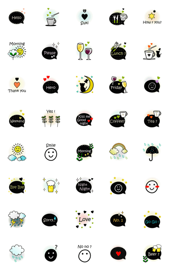 [LINE絵文字]可愛い吹き出し Emoji コレクションの画像一覧