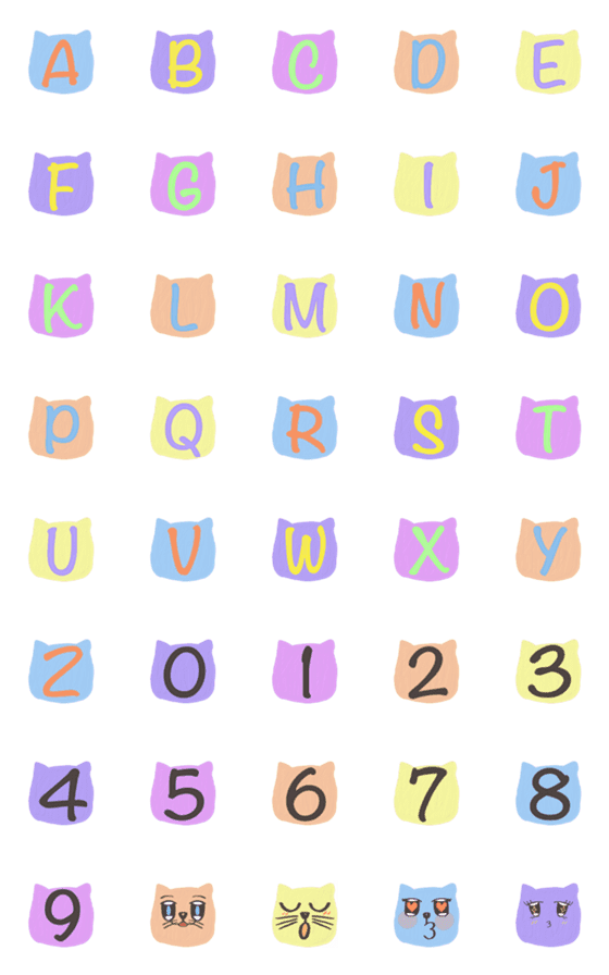 [LINE絵文字]Cat Alphabet emojiの画像一覧