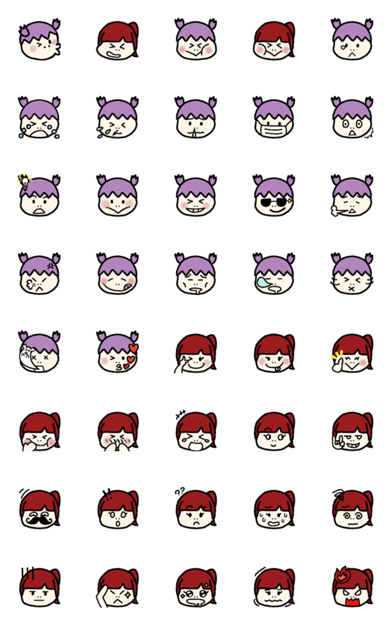 [LINE絵文字]saki and wakana's Emojiの画像一覧