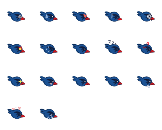 [LINE絵文字]TWLA Lacrosse Blue Magpie Emoticonsの画像一覧