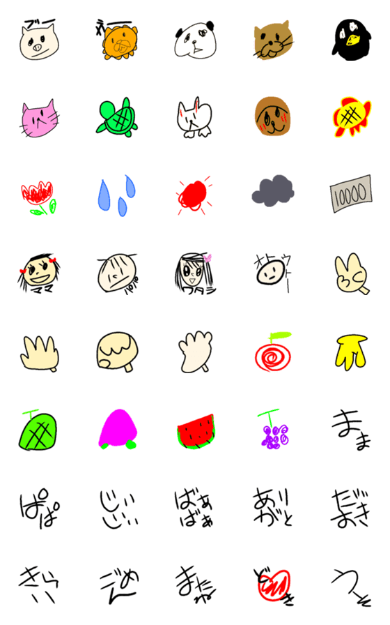 [LINE絵文字]子供のお絵描きの画像一覧