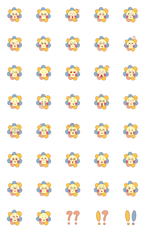 [LINE絵文字]Little flower emojiの画像一覧