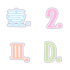 [LINE絵文字] Number or letter order labelsの画像