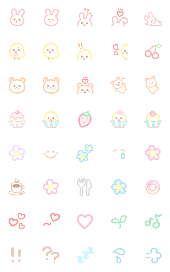 [LINE絵文字]* Pastel Emoji 5 *の画像一覧