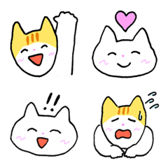 [LINE絵文字] 猫のワーイとヤッタ 基本の絵文字の画像