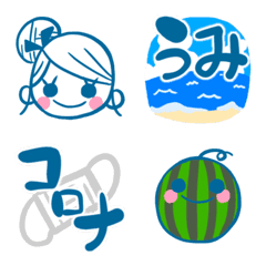 [LINE絵文字] 夏単語絵文字の画像