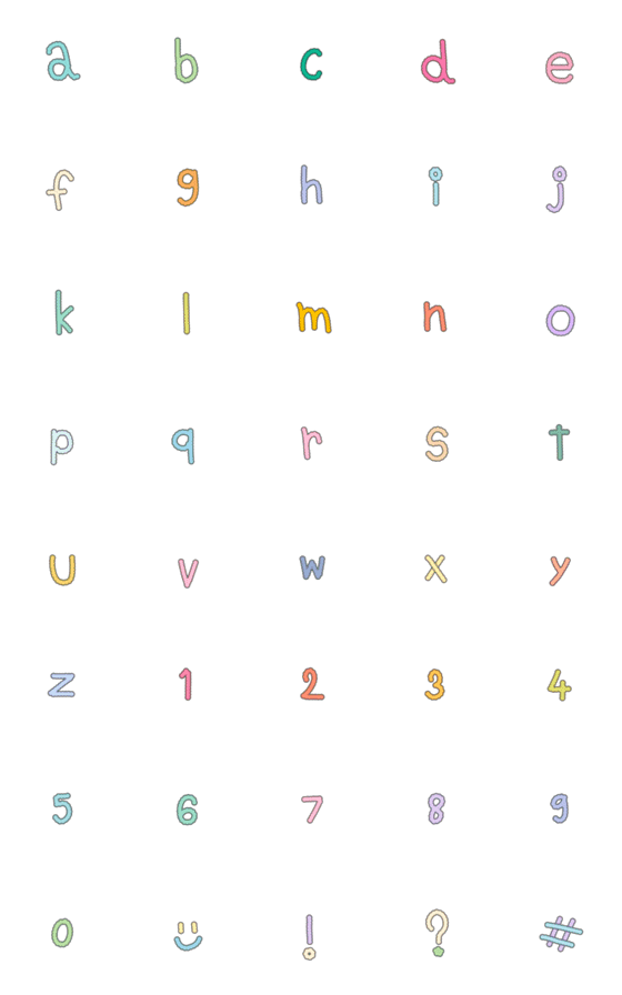 [LINE絵文字]abc alphabet pastel  2の画像一覧