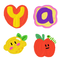 [LINE絵文字] Alphabet adorable funny cute oil paintの画像