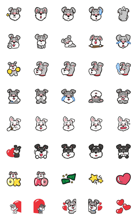 [LINE絵文字]Schnauzer Gang Emoji！の画像一覧