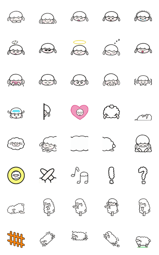 [LINE絵文字]DuoDuo Sheep Emojiの画像一覧