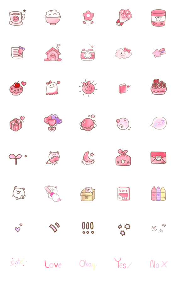 [LINE絵文字]Pink Cake V Loveの画像一覧