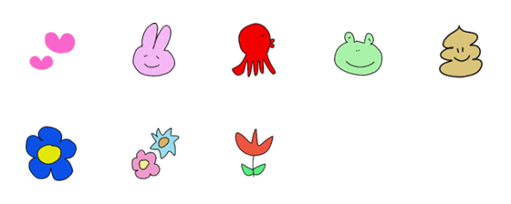 [LINE絵文字]Creatures and flowersの画像一覧