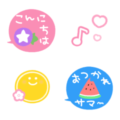 [LINE絵文字] 毎日ふきだし＆プチネオン絵文字♡の画像