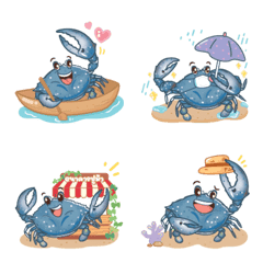 [LINE絵文字] Happy Crab Bankの画像