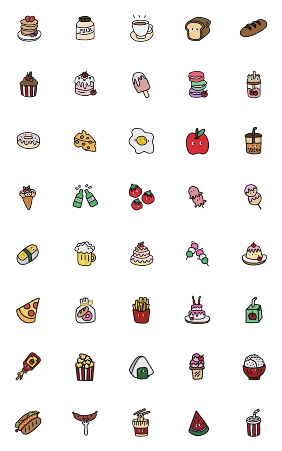 [LINE絵文字]yummy yummy foodie emojiの画像一覧