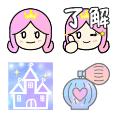 [LINE絵文字] ゆめかわプリンセス【毎日使える絵文字】の画像