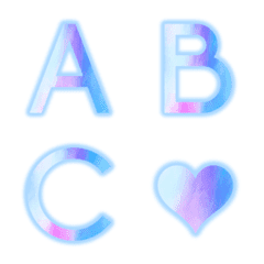 [LINE絵文字] neon ＆ gradation emoji blueの画像