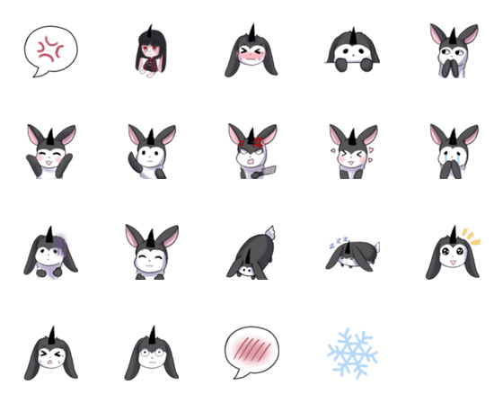 [LINE絵文字]Yuki The bunny Emojiの画像一覧