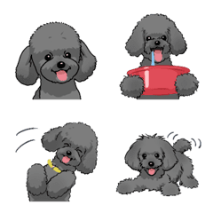 [LINE絵文字] トイプードル（犬）-黒の画像