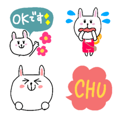 [LINE絵文字] カラフルでかわいいウサギの絵文字の画像