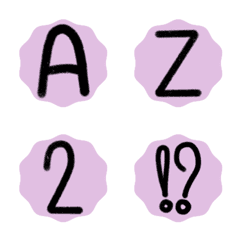 [LINE絵文字] English Alphabets Purple in Bubble 1の画像