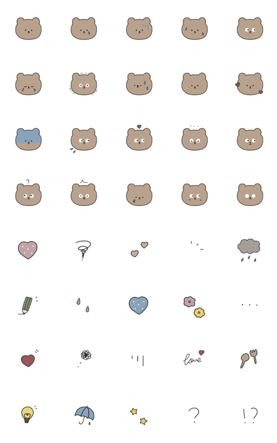 [LINE絵文字]bear emoji ✩.˚の画像一覧