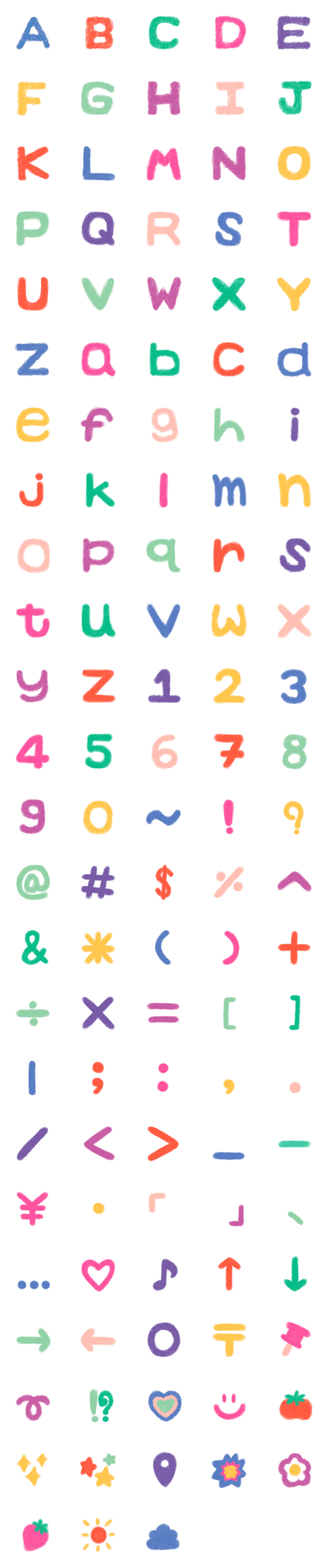 [LINE絵文字]English alphabets :-)の画像一覧