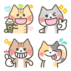 [LINE絵文字] 猫♡リアクション満載♡ミニスタンプ絵文字の画像