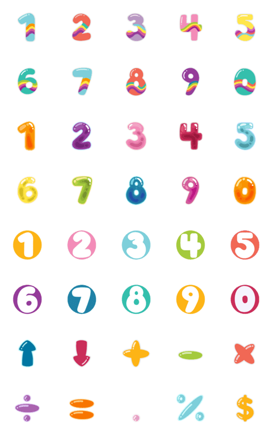 [LINE絵文字]The Most Colorful Numbersの画像一覧