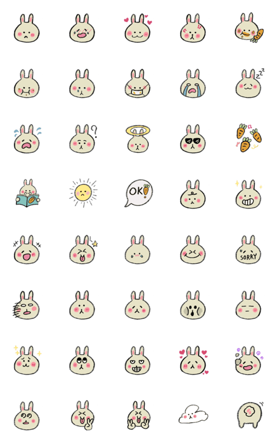 [LINE絵文字]Fluffy BunBunの画像一覧