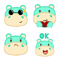 [LINE絵文字] CuteHippo emojiの画像