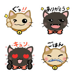 [LINE絵文字] くろっち＆みけばん✿ねこ絵文字の画像