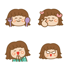 [LINE絵文字] Butter Girl Emojiの画像