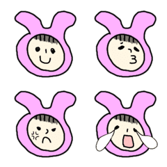 [LINE絵文字] ウサギの被り物人間の画像