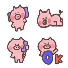 [LINE絵文字] Little pig's daily life 1の画像