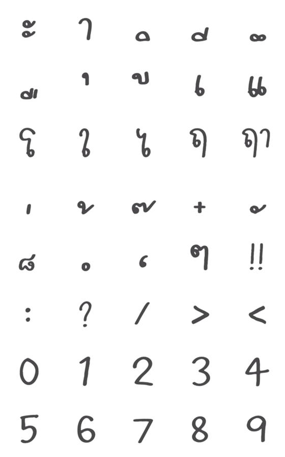 [LINE絵文字]Thai - Alphabets 7.2の画像一覧