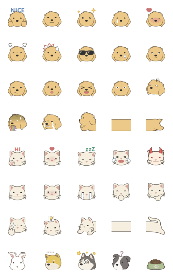 [LINE絵文字]kesanitw - Puppy ＆ Pals emojiの画像一覧