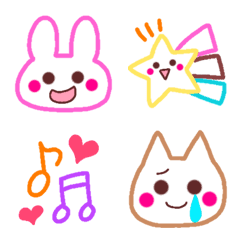 [LINE絵文字] チョコ多めカラフル♡線画の画像