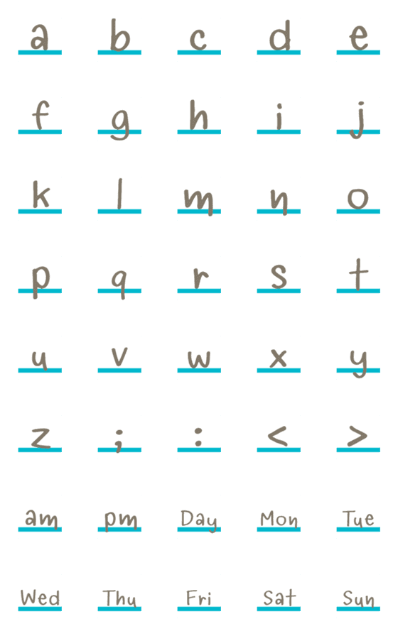 [LINE絵文字]English - Alphabets 2.1の画像一覧