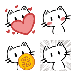 [LINE絵文字] Ta cat (white)の画像