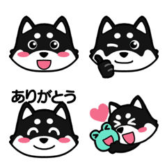 [LINE絵文字] かわいい♪黒柴の絵文字の画像