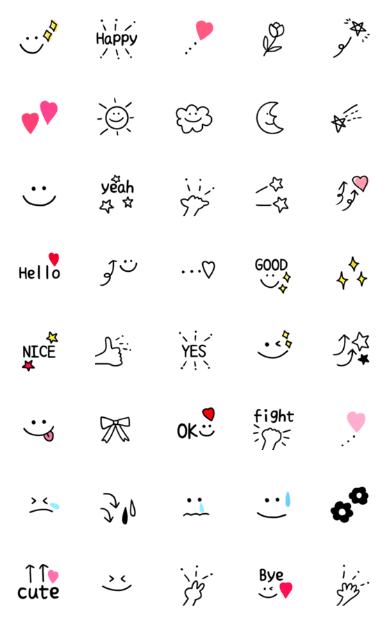 [LINE絵文字]【シンプルに使える絵文字❤︎】の画像一覧