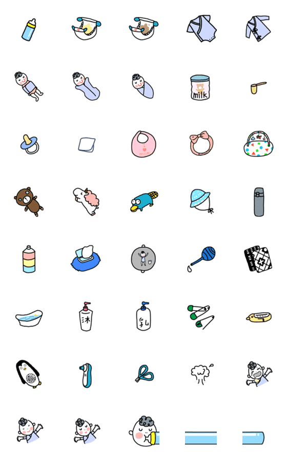 [LINE絵文字]Items of babyの画像一覧