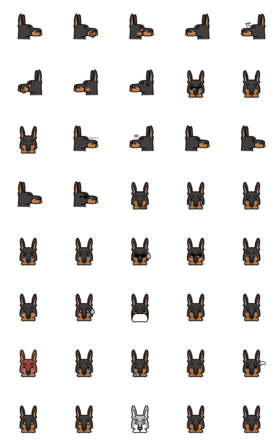 [LINE絵文字]CCCAT-Dobermanの画像一覧