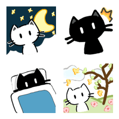 [LINE絵文字] Ta cat 2- weather (white＆black)の画像