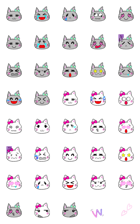 [LINE絵文字]毎日使える猫ネコ絵文字の画像一覧