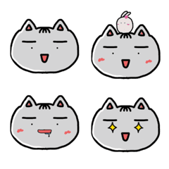 [LINE絵文字] Grey Meow Emoji Sticker Newの画像